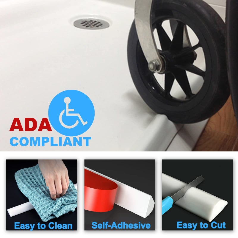 Duzzy 118 Inch Collapsible Shower Water Dam, Shower Threshold Water Stopper Barrier and Retention System and Keeps Water Inside Threshold Dry and Wet Separation, Suitable for Bathroom & Kitchen - Image 3